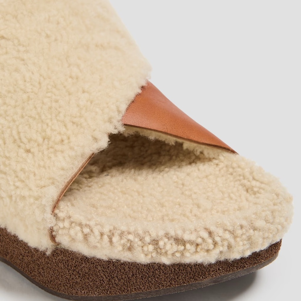 CHLOÉ Shearling Slide Sandals